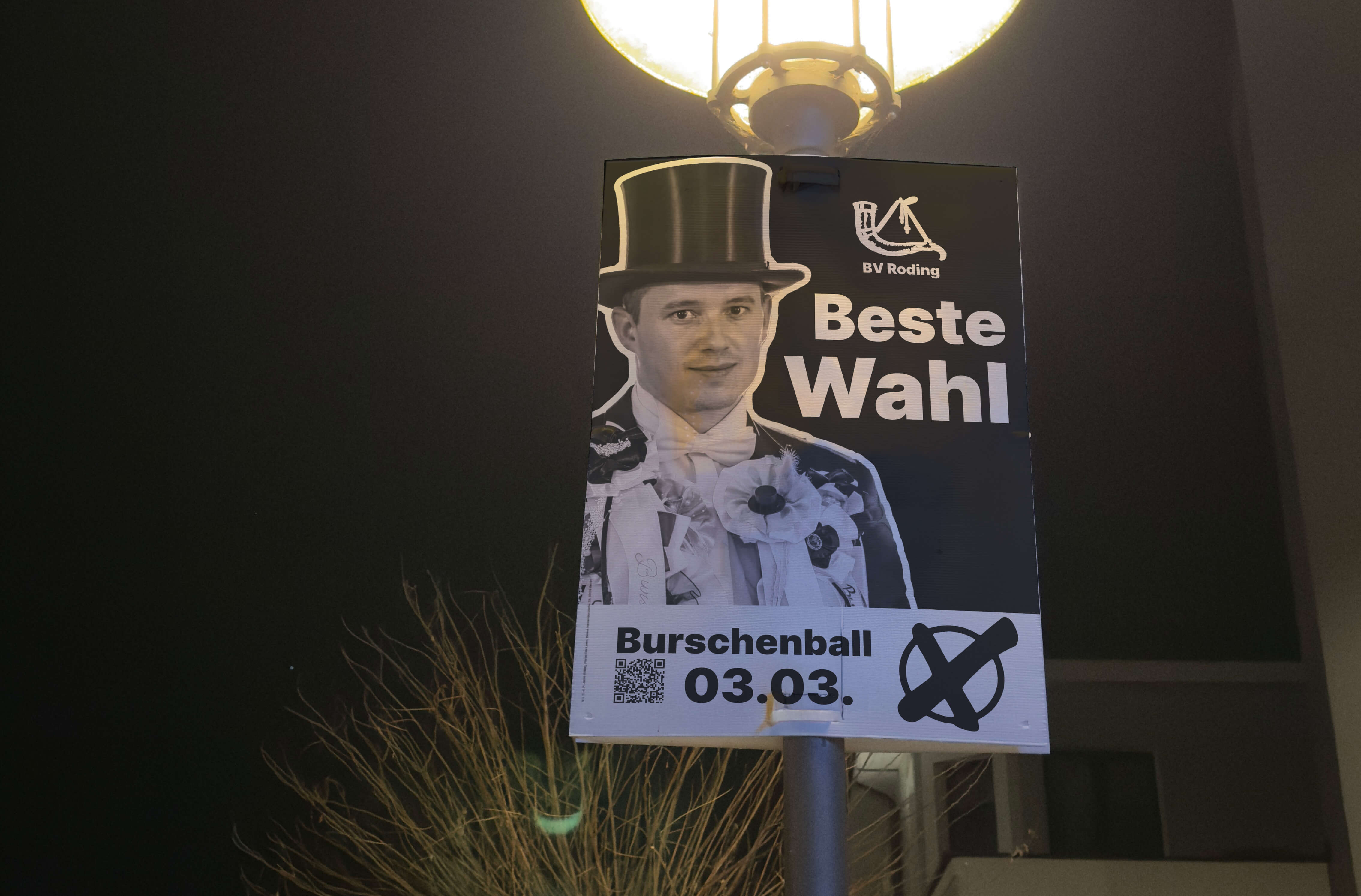 Wahlplakat mit Beste Wahl für den Rodinger Burschenverein